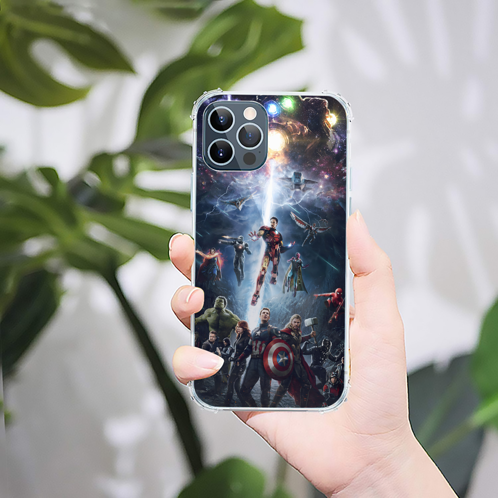 （画像用） アベンジャーズ The Avengers 【iPhone 12シリーズ対応】透明スマホケース（クリアソフトケース）